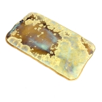 Borealis Gold Medium Tray 16\ 16” Length x 9” Width
This piece is food safe and has a durable finish that is safe to cut on.
Hand washing is recommended, not microwave safe.

